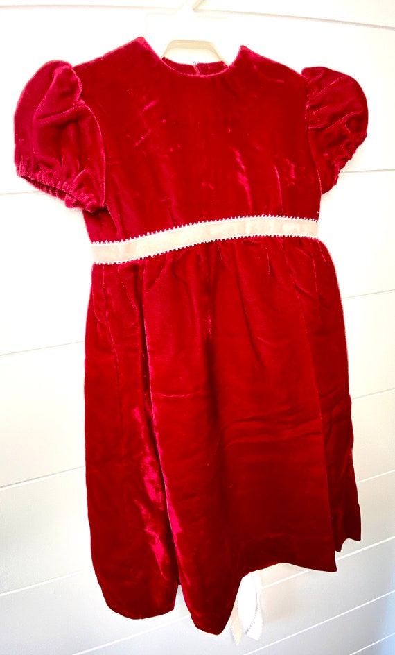 Vintage Crushed Red Velvet Dress, Vintage Red Vel… - image 9
