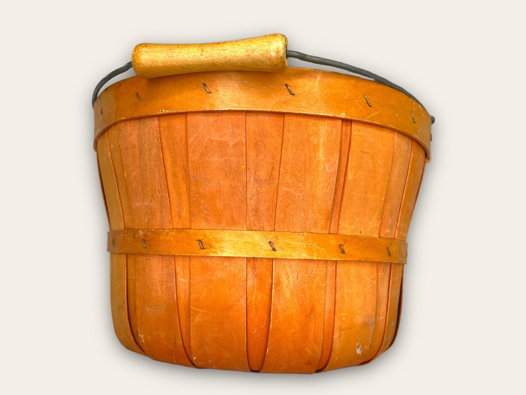 Vintage Apple Basket, Vintage Wood Apple Basket, Vintage Wood Basket