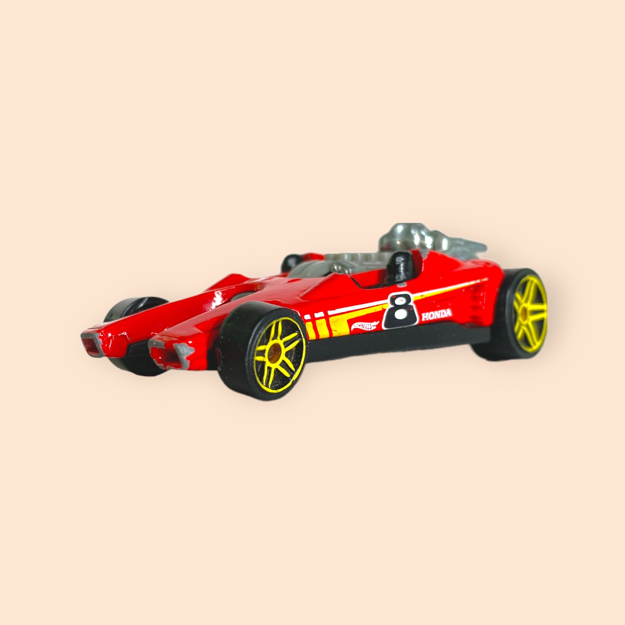 2007 Red Honda Racer Hot Wheel No 8 G22, Red Car, Toy Car, Die