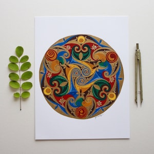 Spring - Fine Art Celtic Roundel, Celtic Mandala