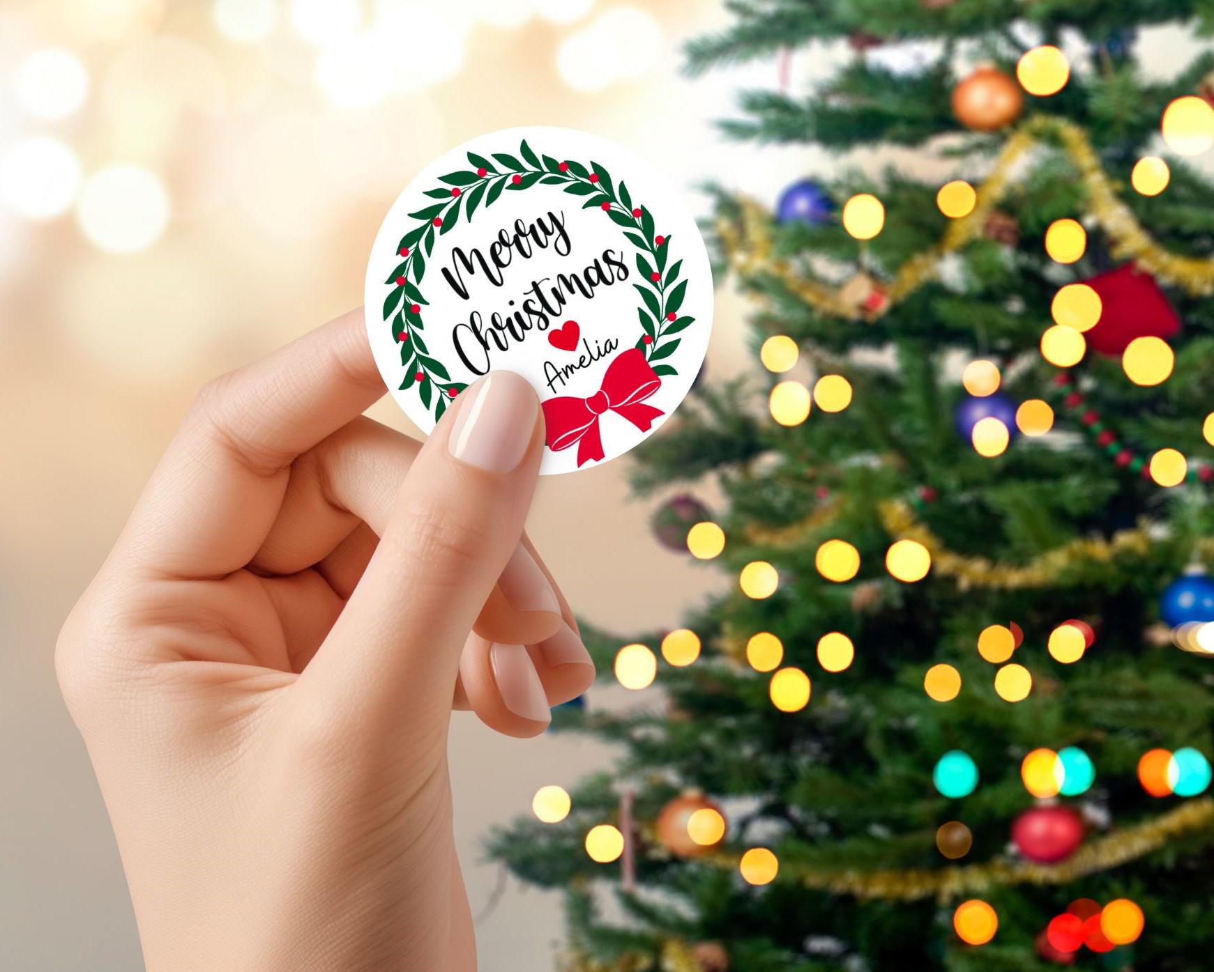 Editable Christmas Stickers Printable Digital Custom Personalised ...