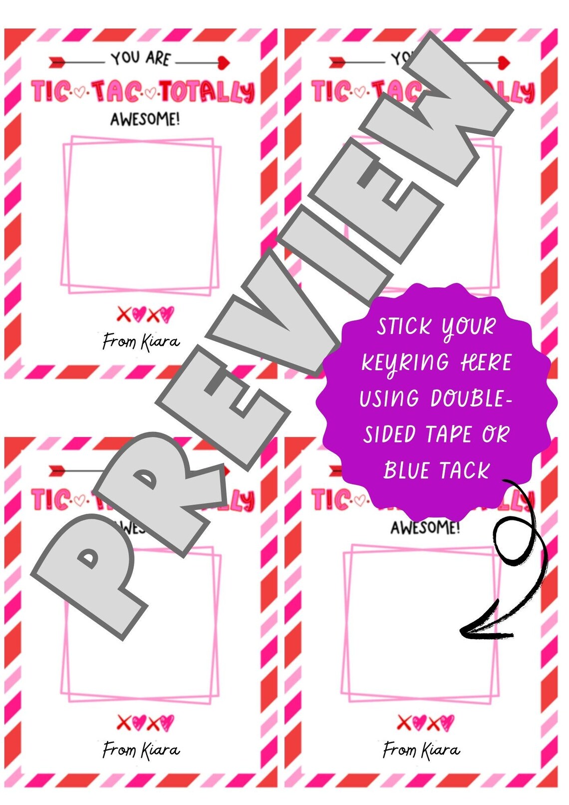 Printable Tic Tac Toe Valentine Classroom Gift Favor, School Valentines ...