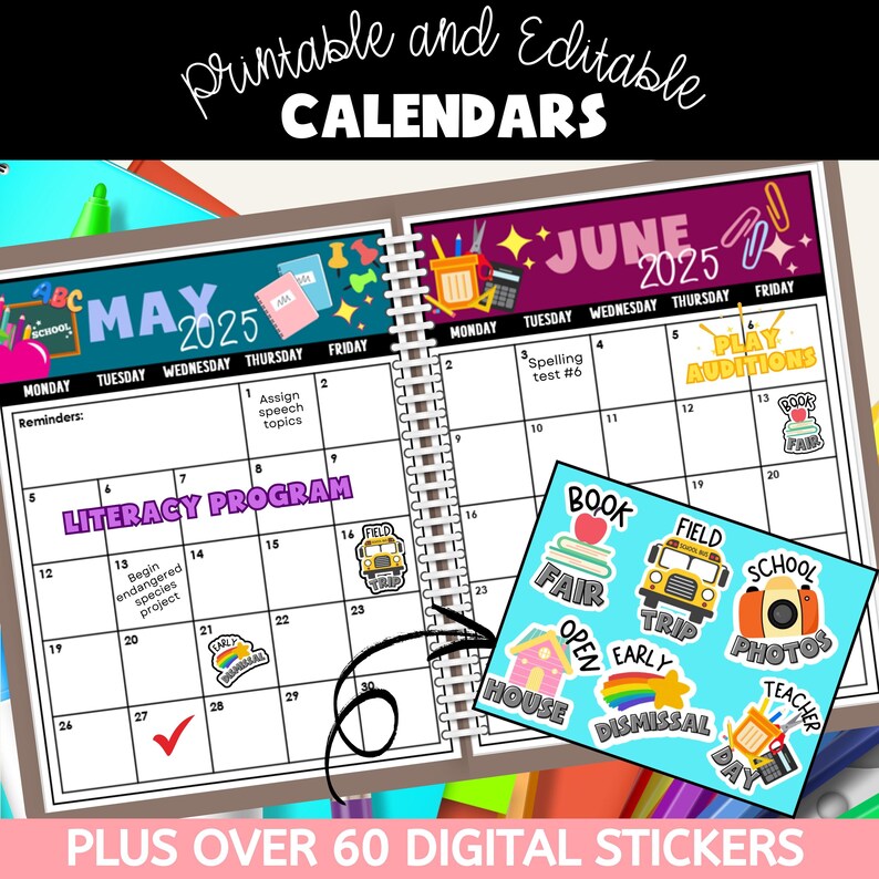 Digital Editable Teacher Planner 2025 Dated Academic Planner Goodnotes