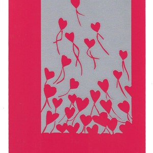 Beautiful Handmade 5 x 7 Silkscreen Valentine Print