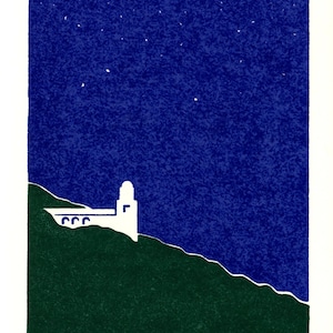 Mooi, met de hand gescreend, gesigneerd serigraph, kerstkaart kunst