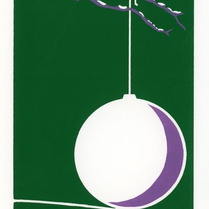 Set of 5, Beautiful, Hand Screened, Signed Serigraph, Christmas Card Art with envelopes