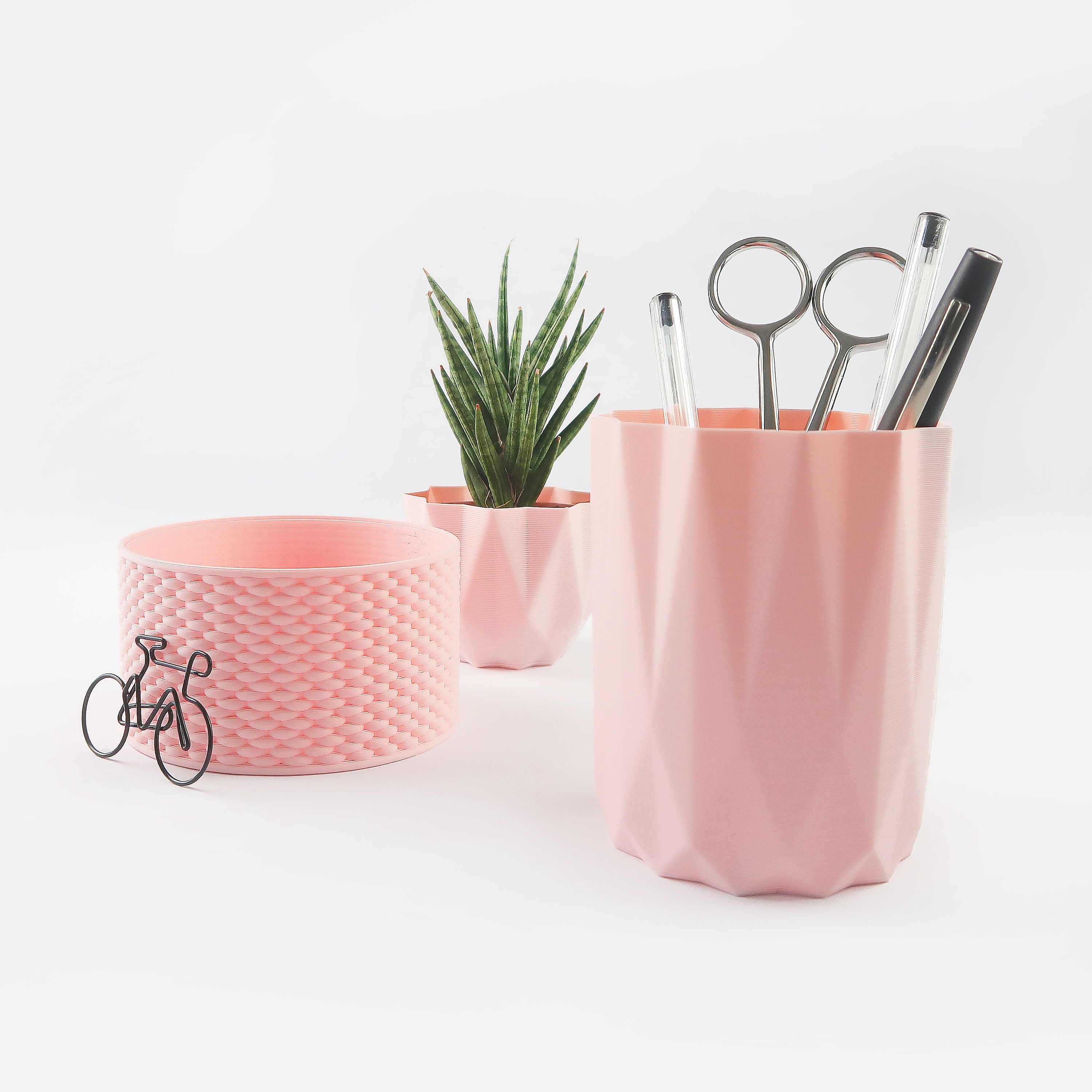 Collection de 3 Pots/Récipients Géométriques