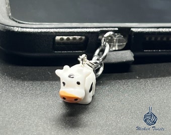 Cow Charm Dust Plugs - iPhone, Android, Tablets, Laptops | USB-C & Lightening Port