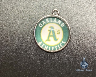 16mm Antique Silver Charms 10pcs/lot Oakland A.thletics Baseball Charms for Bracelets Glass Pendant for Necklace Active