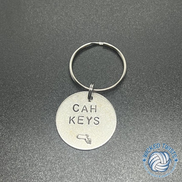 Cah Keys Steel Disk Keychain | Massachusetts Keychain | Massachusetts Accent