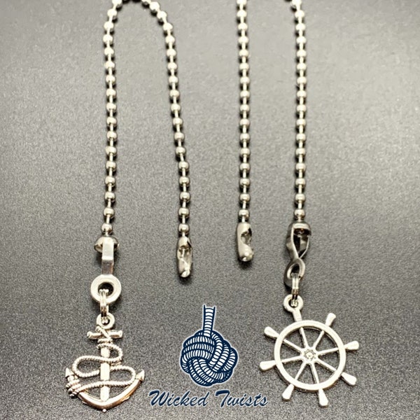 Nautical Ceiling Fan / Light Pull Chain (Anchor / Ship Wheel - Small)