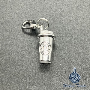 Silver Coffee Cup Zipper Pull