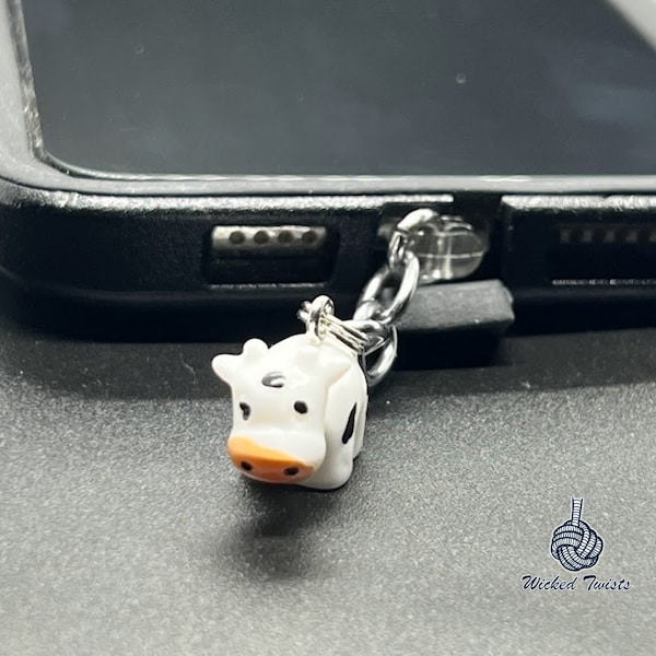 Cow Charm Dust Plugs - iPhone, Android, Tablets, Laptops | USB-C & Lightening Port