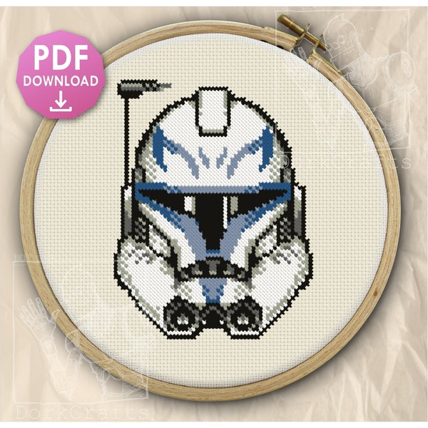 Star Wars - Phase Two Clone Trooper Helmets - Digital Printable PDF Cross Stitch Pattern Book - Downloadable