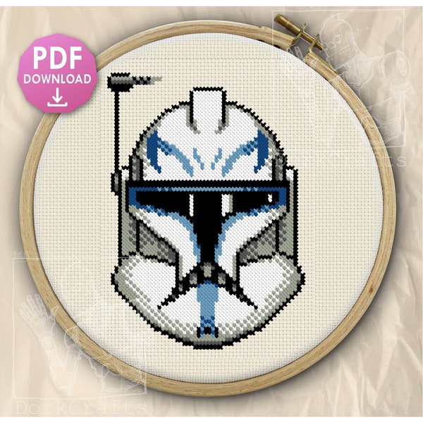 Star Wars - Phase One Clone Trooper Helmets - Digital Printable PDF Cross Stitch Pattern Book - Downloadable