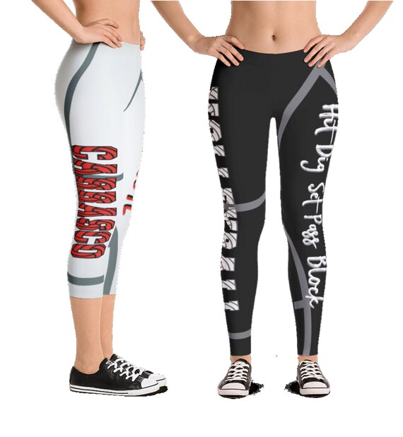Custom Volleyball Leggings Your Text Choose Etsy