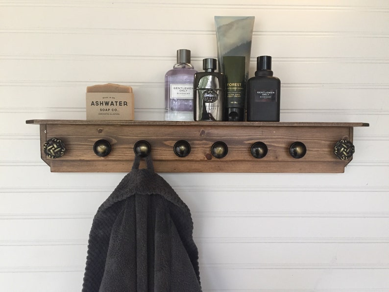 Handcrafted Wall Mounted Necklace Organizer w Shelf