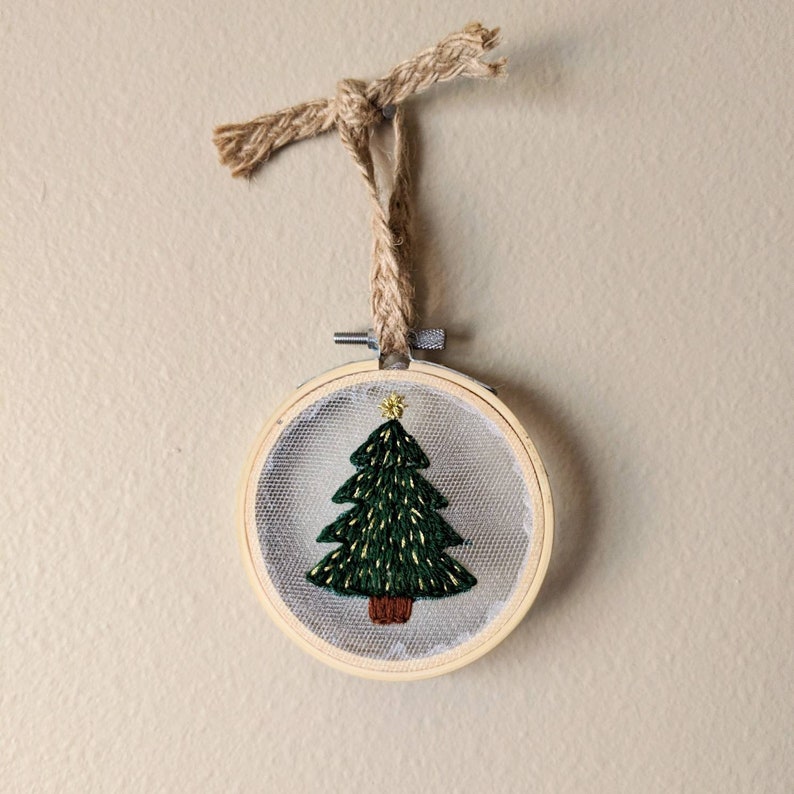 Embroidered Holiday Ornament Christmas Tree