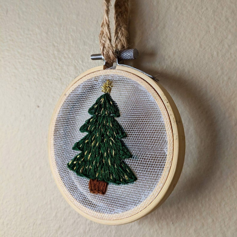Embroidered Holiday Ornament Christmas Tree