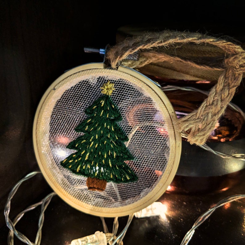 Embroidered Holiday Ornament Christmas Tree