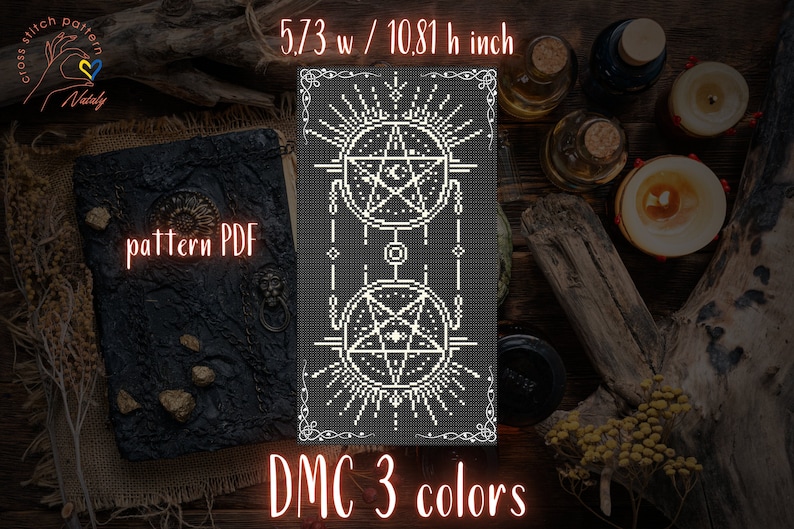 Abstract Tarot Card Cross Stitch Pattern Tarot Card Embroidery Etsy