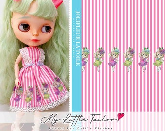 JoliFleur【MyLittleTailor】RomanticPink | Japanese Fabric | Cotton100% | Cat Dancer  | for dollclothes