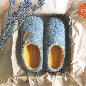 Handmade Wool Slippers Men Slippers Gift For Him Gift For Father Gift For Dad Brother Gift Christmas Gift Fall Father’s day Present Ideas