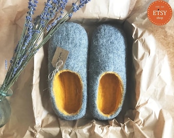 Handmade Wool Slippers Men Slippers Gift For Him Gift For Father Gift For Dad Brother Gift Christmas Gift Fall Father’s day Present Ideas