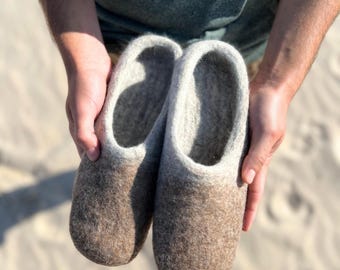 Personalized Wool Slippers: Eco-Friendly Indoor Clogs, Healthy Natural Materials, Fall Style Gift