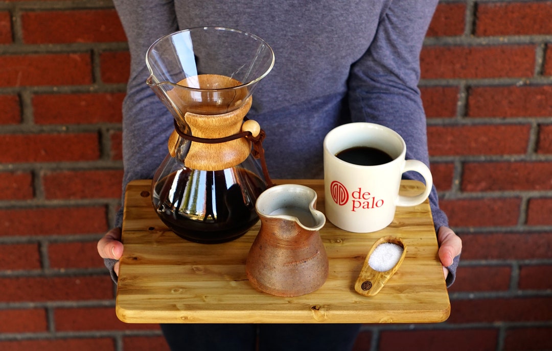 Real Coffee Wood Large Coffee Service Tray Charcuterie Etsy