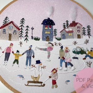 EMBROIDERY TEMPLATE, Winter Wonderland, embroidery picture, modern embroidery, embroidery, customizable + tutorial