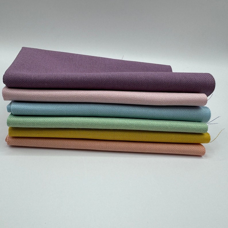 FORFAIT DE TISSU pour BRODERIE, Tissu, Tissu coloré, Paquet de tissu, Broderie en tissu, Tissu pour broderie, Collection Printemps Rose, Jaune, Lilas 2024 image 1