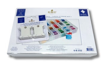 DMC thread box with changing cards, DMC BOX, embroidery thread box, embroidery thread storage, DMC changing cards
