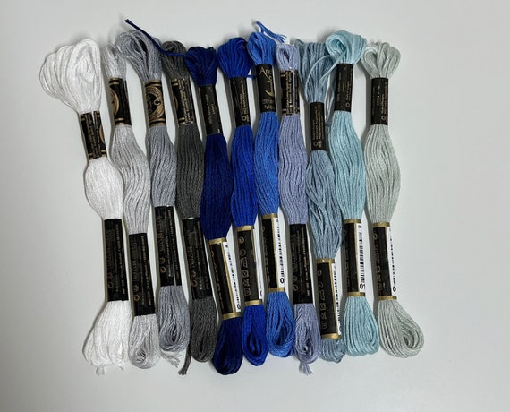 PALLET DI FILATI DA RICAMO Inverno, filo da ricamo, filo per ricamo, blu,  set di fili da ricamo, aggancio filo da ricamo -  Italia