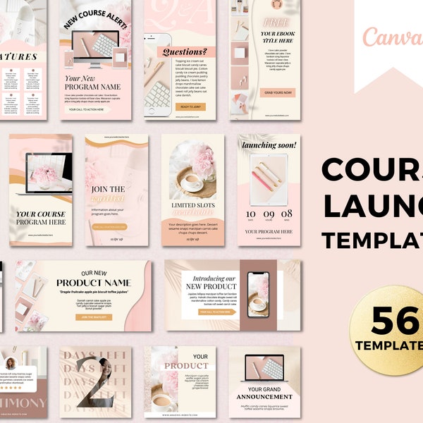 Canva Templates, Course Launch, Launch Instagram Feed, Facebook, Pinterest, Promotion, Launch, Course Creators, Social Media, Coach Launch