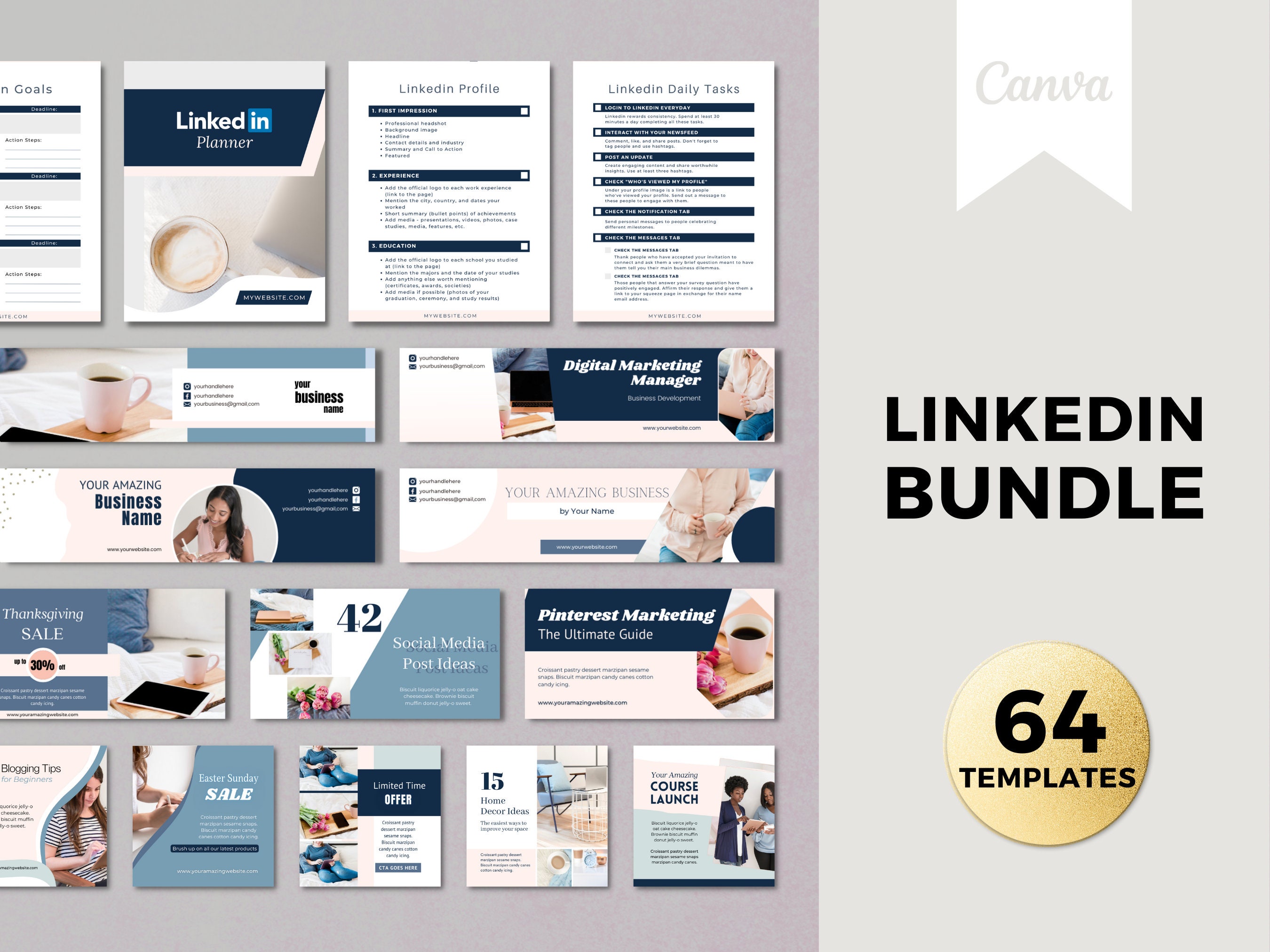 Canva Linkedin Post Templates Bundle, Linkedin Marketing, Linkedin Canva Linkedin Post Templates Bundle, Linkedin Marketing, Linkedin