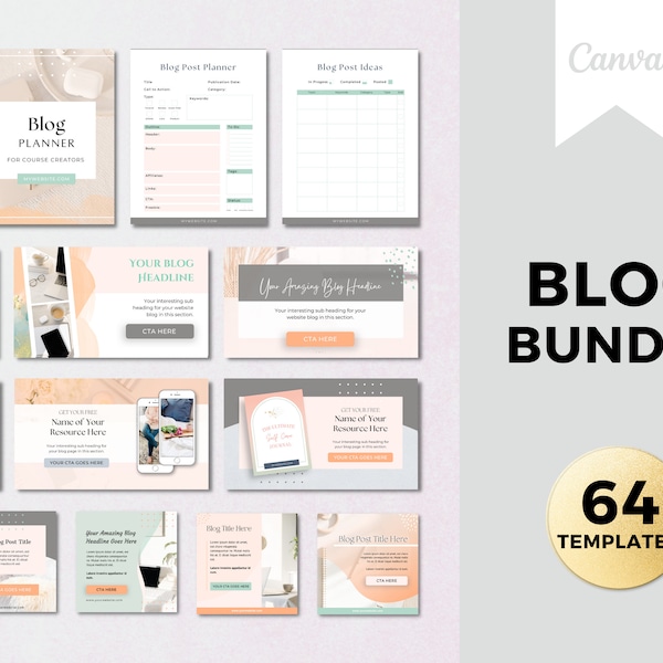 Canva Blogging Templates, Blog Planner, Blogging Planner, Blog Post Instagram, Bloggers, Blog Banners, Blog Website Banners, Blog opt-in