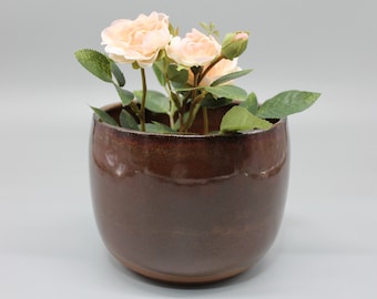 Large Planter, amber brown copper highlights