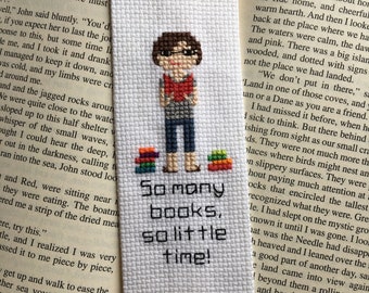 Personalized Cross Stitch Bookmark for Book Lovers