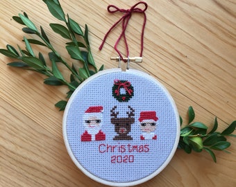 Personalized Cross Stitch Christmas Ornaments