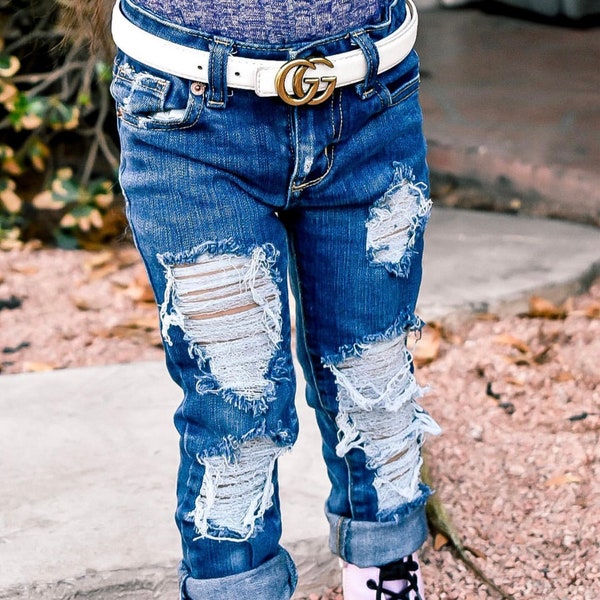 Nikki jeans // distressed denim / kids denim / ripped kids jeans