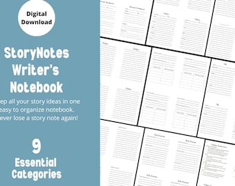 StoryNotes Basic: A Writer's Notebook (writer notebook, writer gift, author, write, story planner)