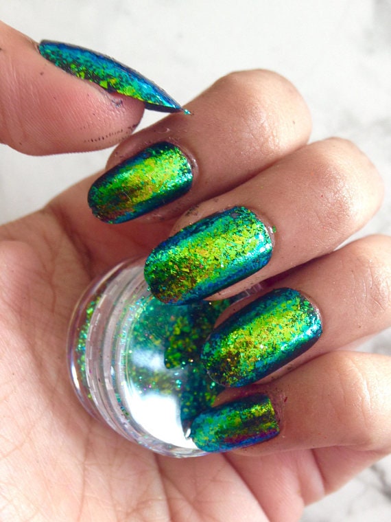 Famous Chameleon Glitter Green Flakes Glitter Diy Nail Etsy Famous Chameleon Glitter Green Flakes Glitter Diy Nail Etsy