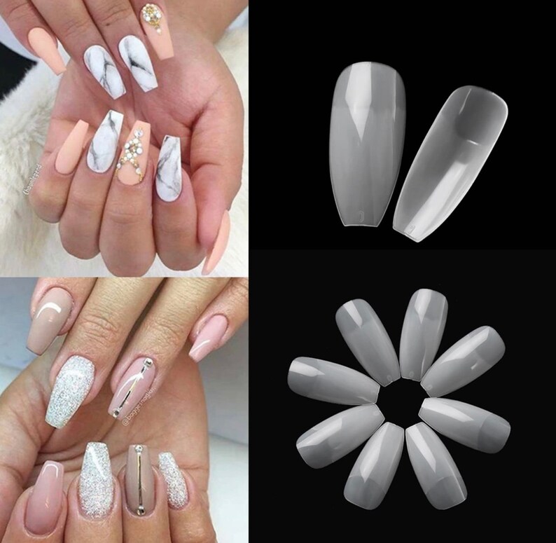 Aesthetic Stiletto And Coffin Nails Mixed