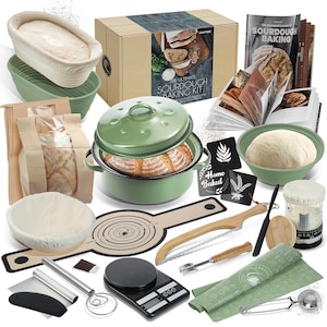 Super All-Inclusive Sourdough Starter Kit, Sourdough Bread Baking Supplies for Beginner with Pot, Recipe Book, Bread Making Tools & More