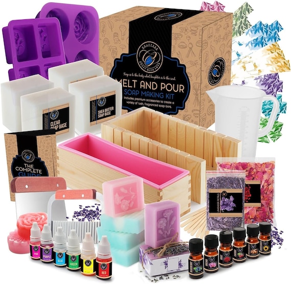Super Large Soap Making Kit - Includes Huge collection of Soap Supplies for Homemade Soap for Adults and Kids - DIY Arts and Crafts