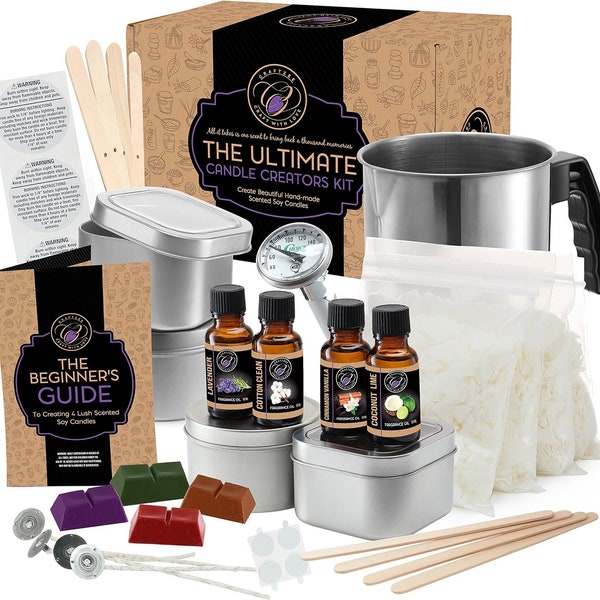 CraftZee Soy Candle Making Kit for Adults Beginners - DIY Candle Making Supplies