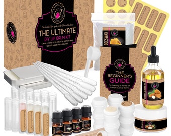 Kit de fabrication de baume à lèvres CraftZee - Kit de brillant à lèvres DIY avec cire d'abeille naturelle, beurre de karité, huile d'amande douce et huiles essentielles - Kit de création pour adultes