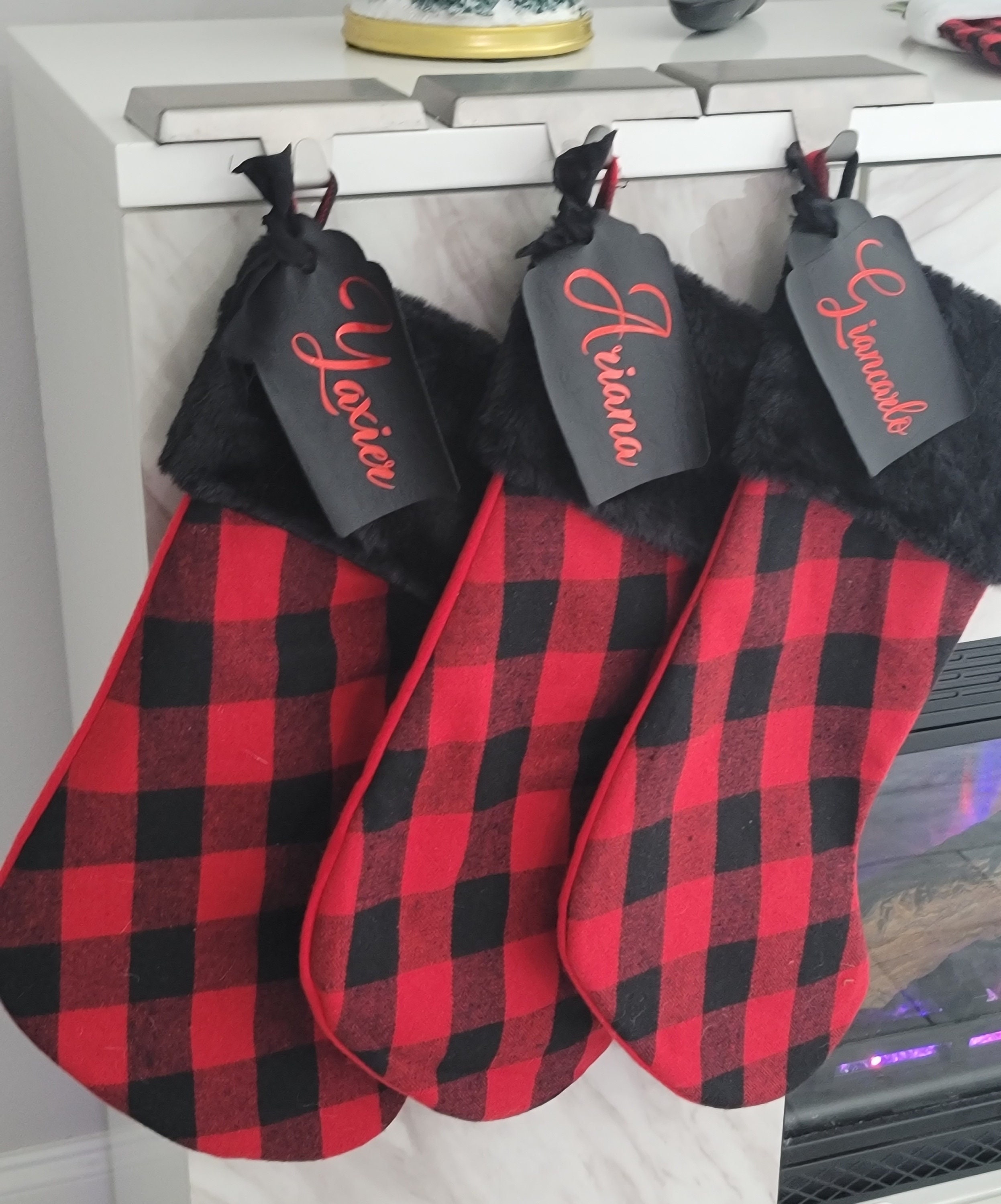 Personalized holiday stocking name tags Etsy