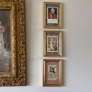 Vintage Prayer Card Matted Frames| Confirmation Gift| Catholic Home Decor| St. Therese|St.Joseph |St. John Paul II